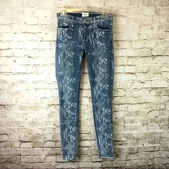🔥HP🔥 Hudson Women’s Mid Rise Nico Super Skinny Snake Jeans Size 24 - Picture 2 of 12